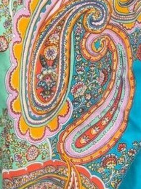 London Times Womens Paisley Sheath Dress Sleeveless Cotton‎ Sateen Blue - Sz 8
